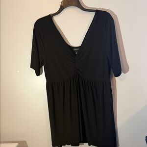 Torrid Elegant Black Gathered Blouse NWOT Size 2